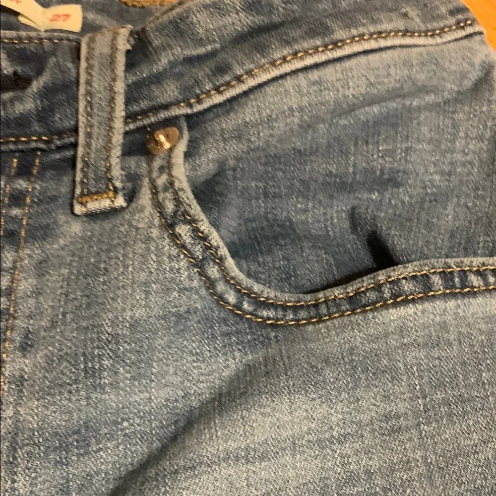 Levi's Blue Skinny Jeans with Faded Distress